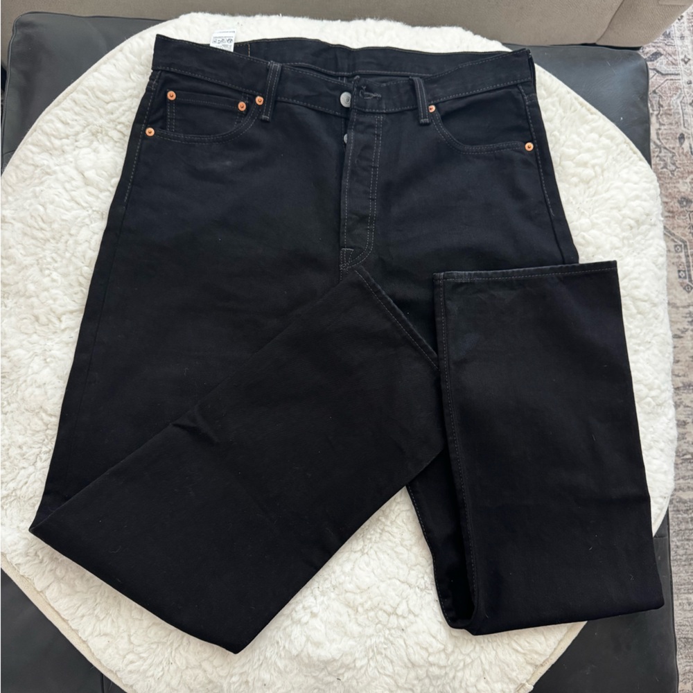 Levi's Men's 36x32 501 Button Fly Black Jeans